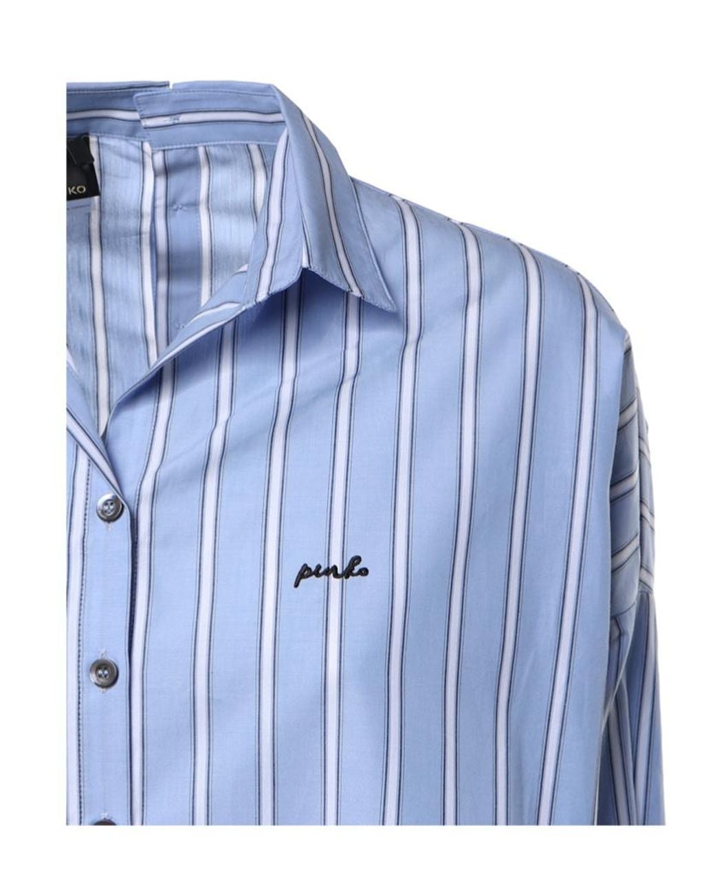 Pinko Blue Striped Button-Back Shirt