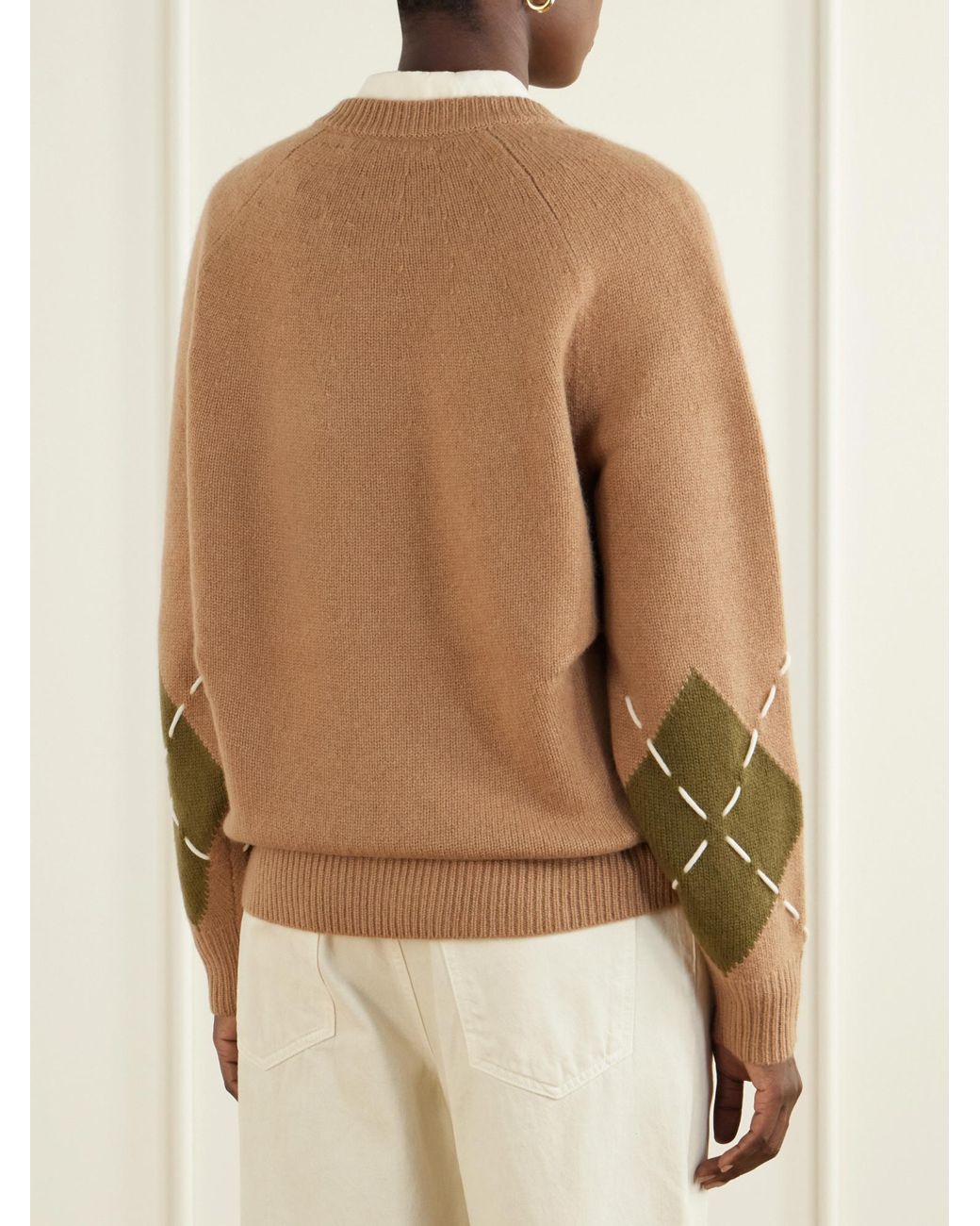 arch4 Natural Argyle Cashmere Sweater