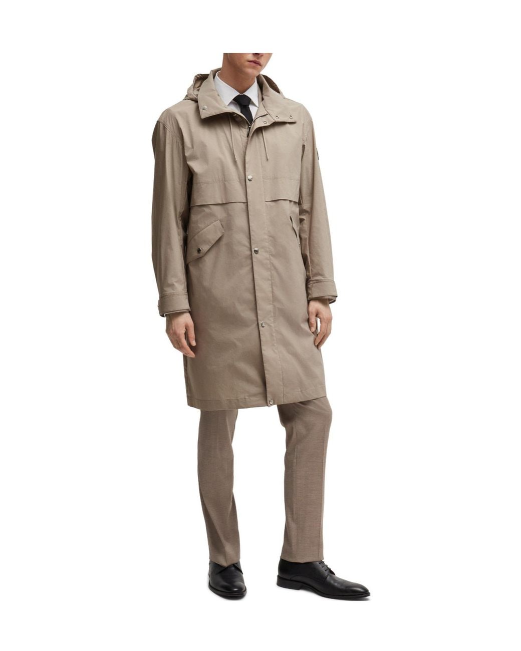 Boss Brown Long Hooded Parka for men