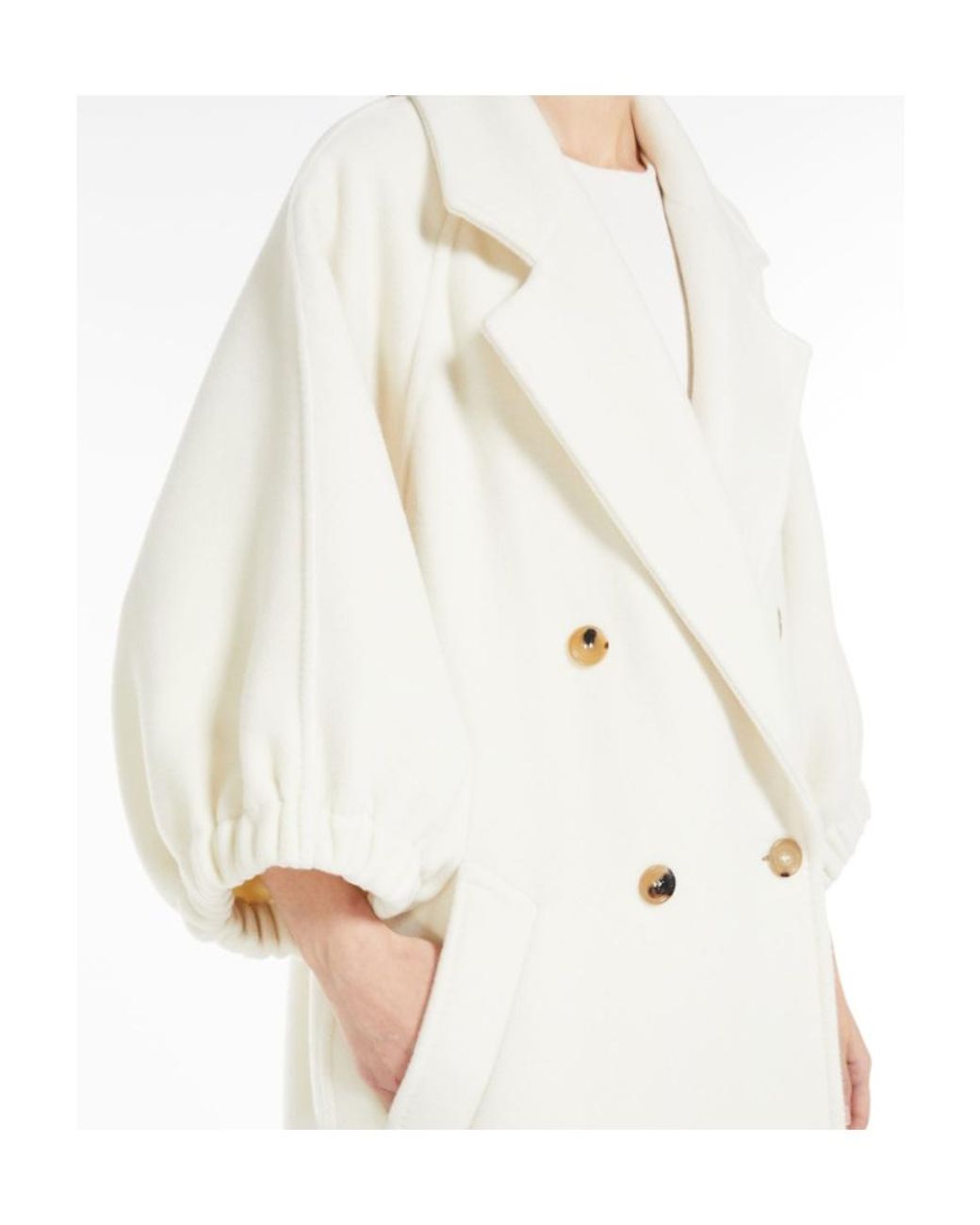 Max Mara White Zaffo Double-Breasted Coat