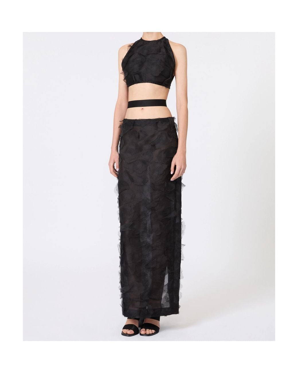 Max Mara Black Mxsfumetto Cut-Out Crop Top