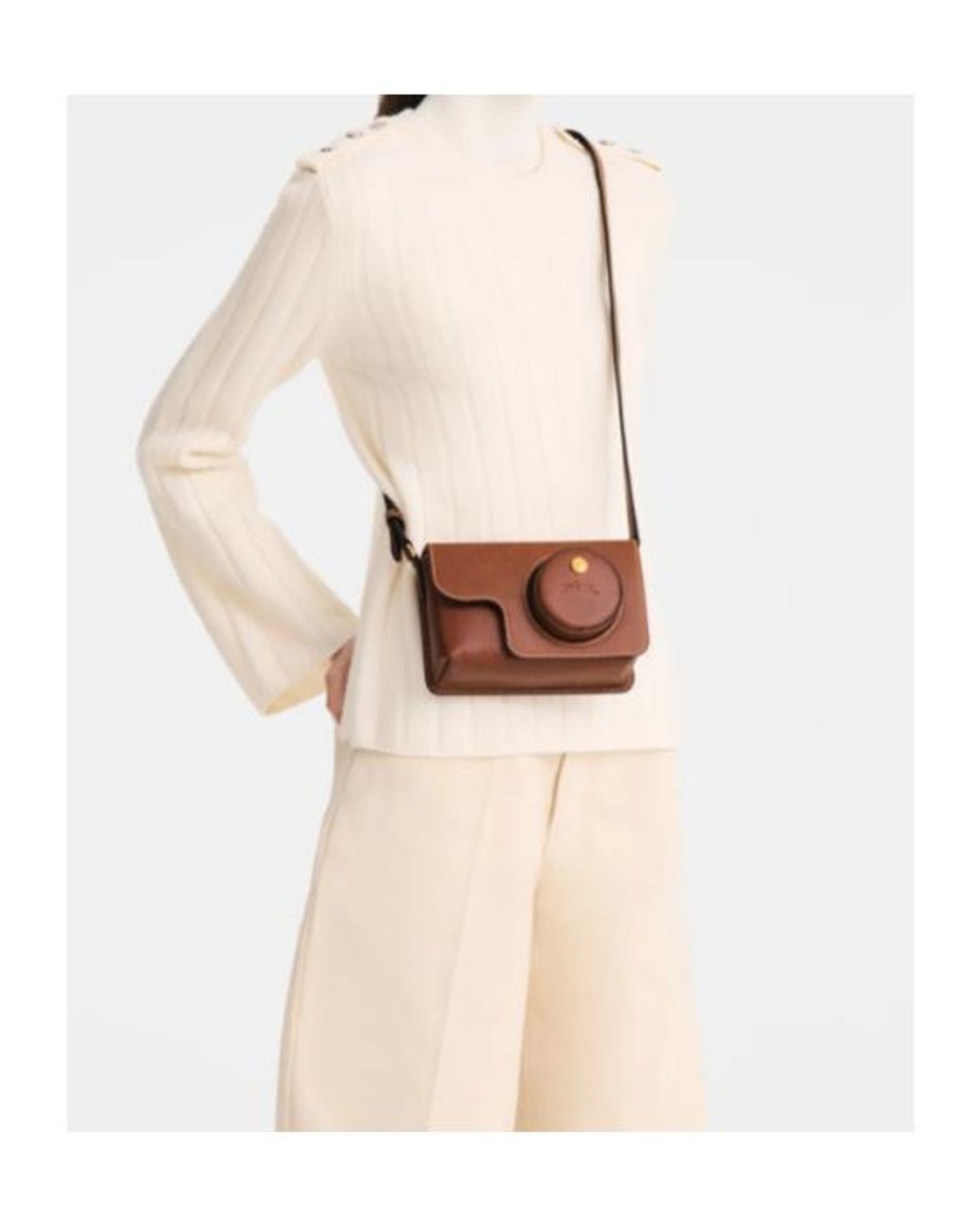 Longchamp Brown Camera Compact Shoulder Bag