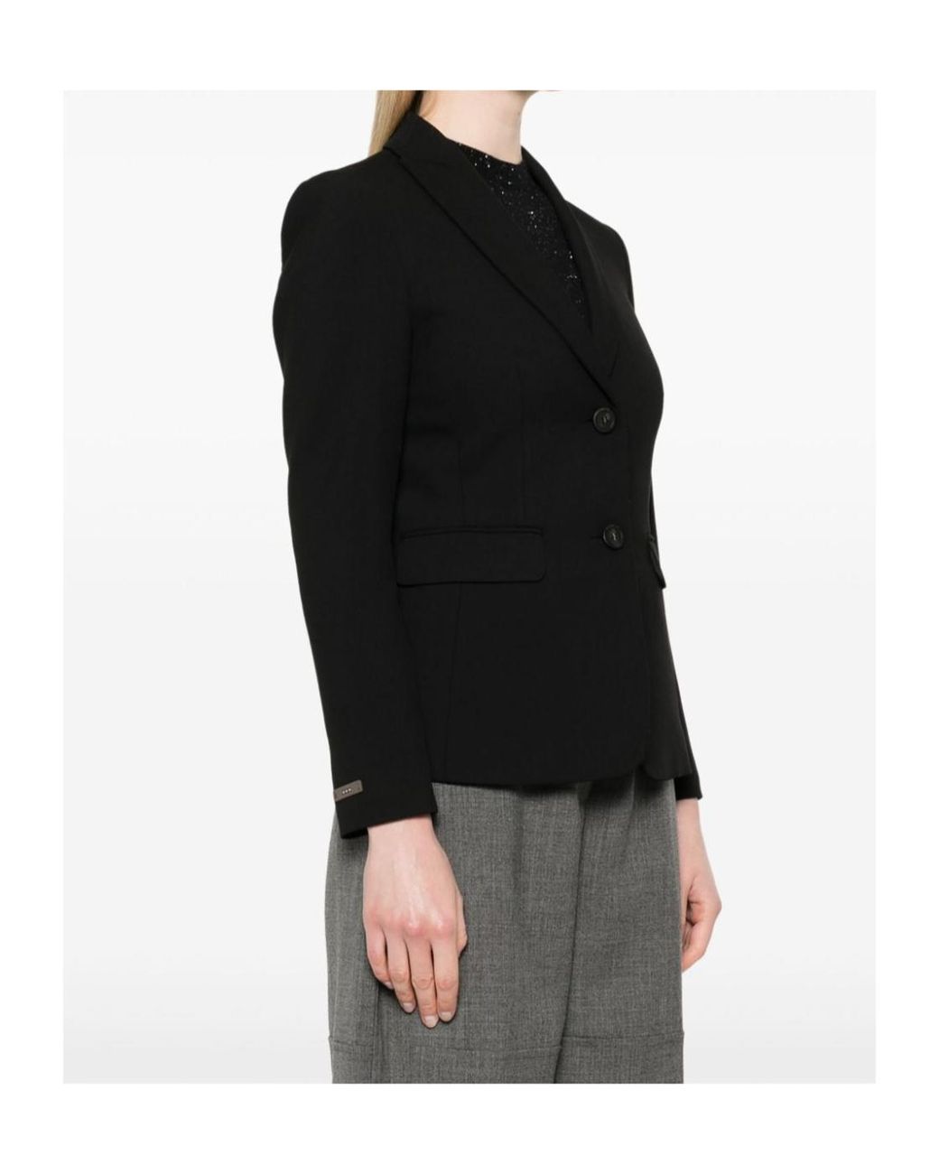 Peserico Black Single-Breasted Suit Jacket