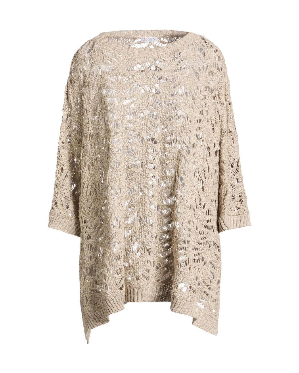 Brunello Cucinelli Natural Plain Colour Jumper