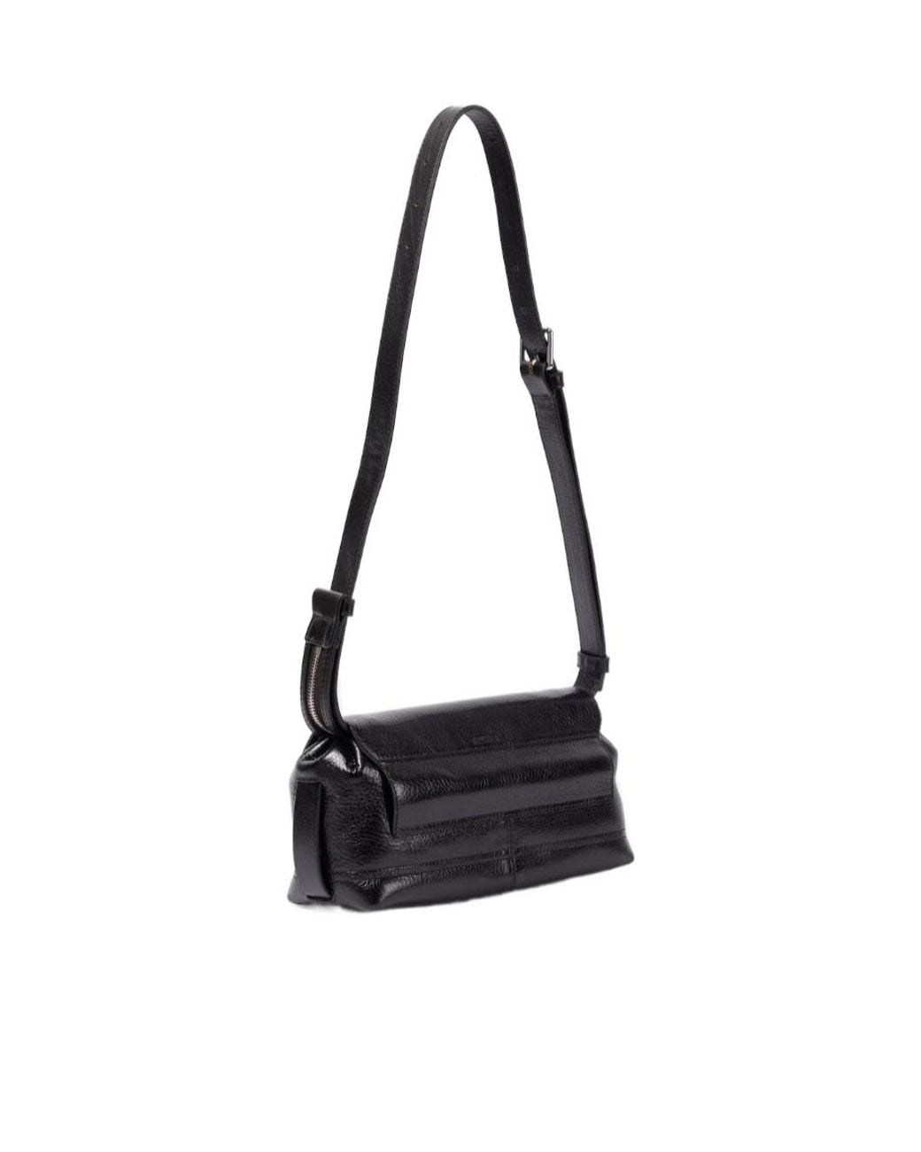 Lemaire White Gear Leather Shoulder Bag