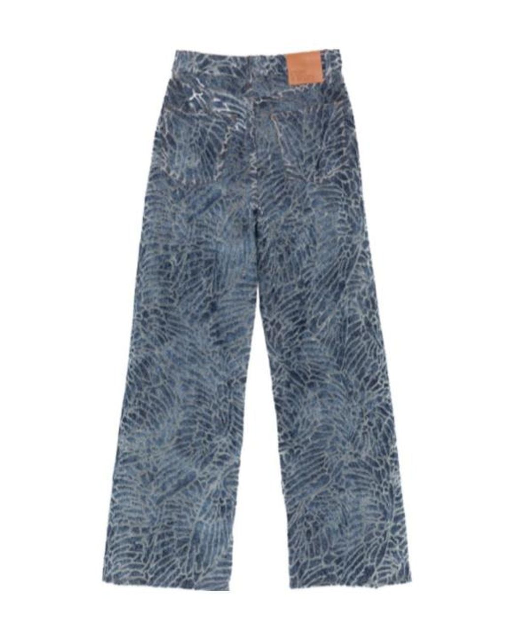GIUSEPPE DI MORABITO Blue High-Waist Wide-Leg Pants