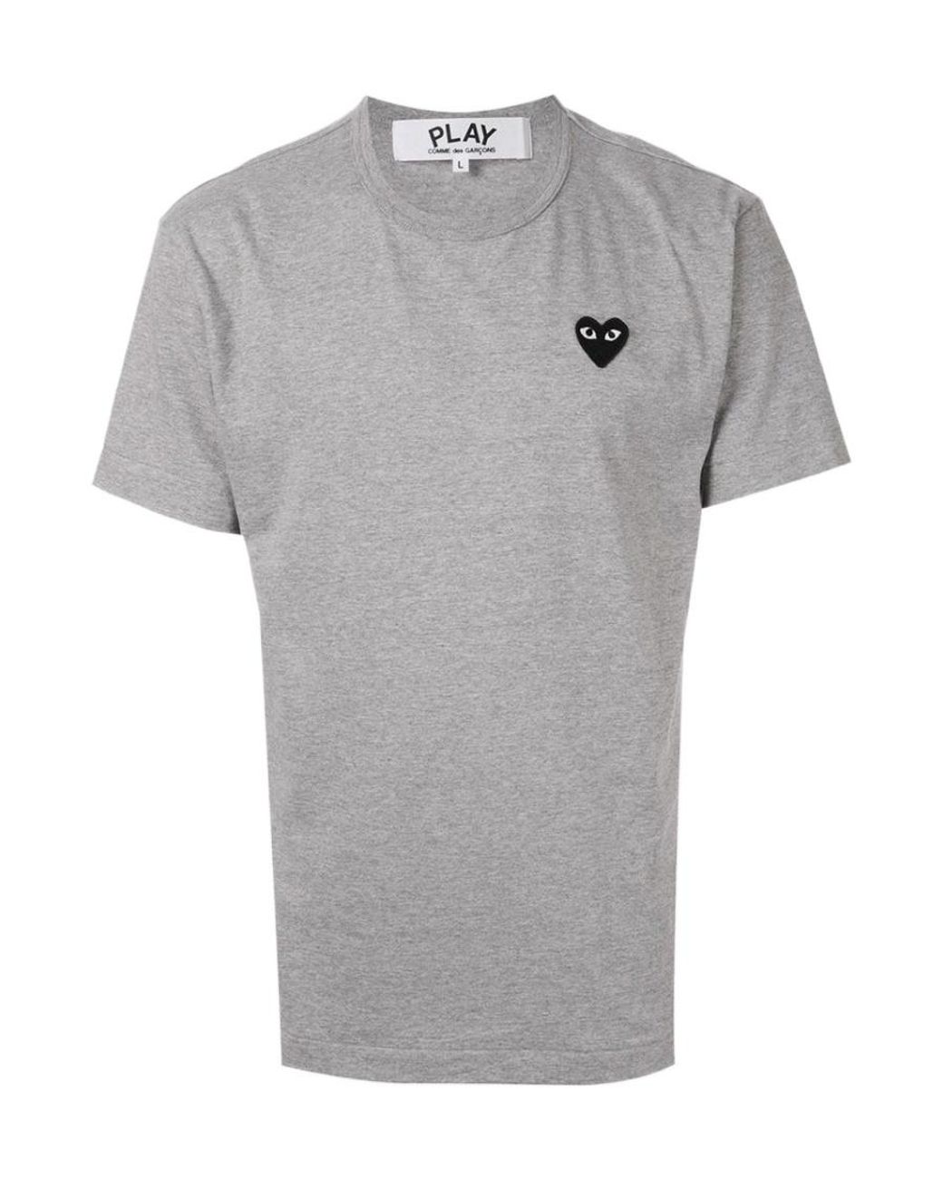 COMME DES GARÇONS PLAY Gray Open-Necked Shirt for men