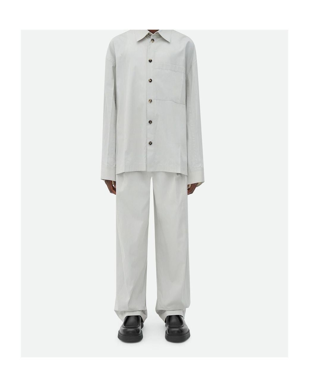 Bottega Veneta Gray Technical Wide Leg Trousers for men