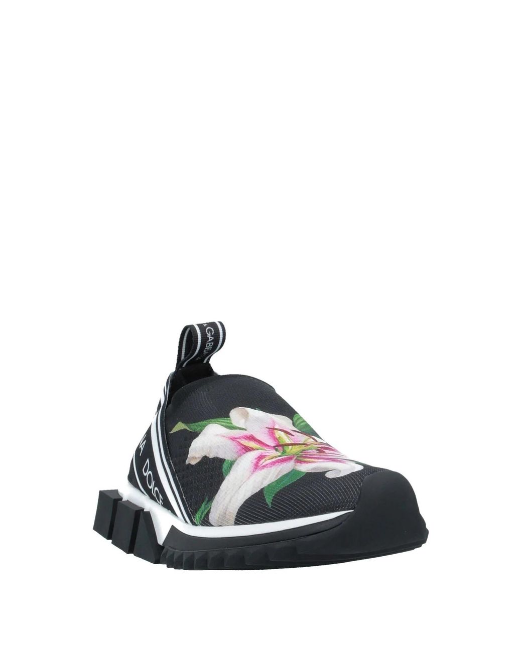Dolce & Gabbana Black Floral Pattern Loafers
