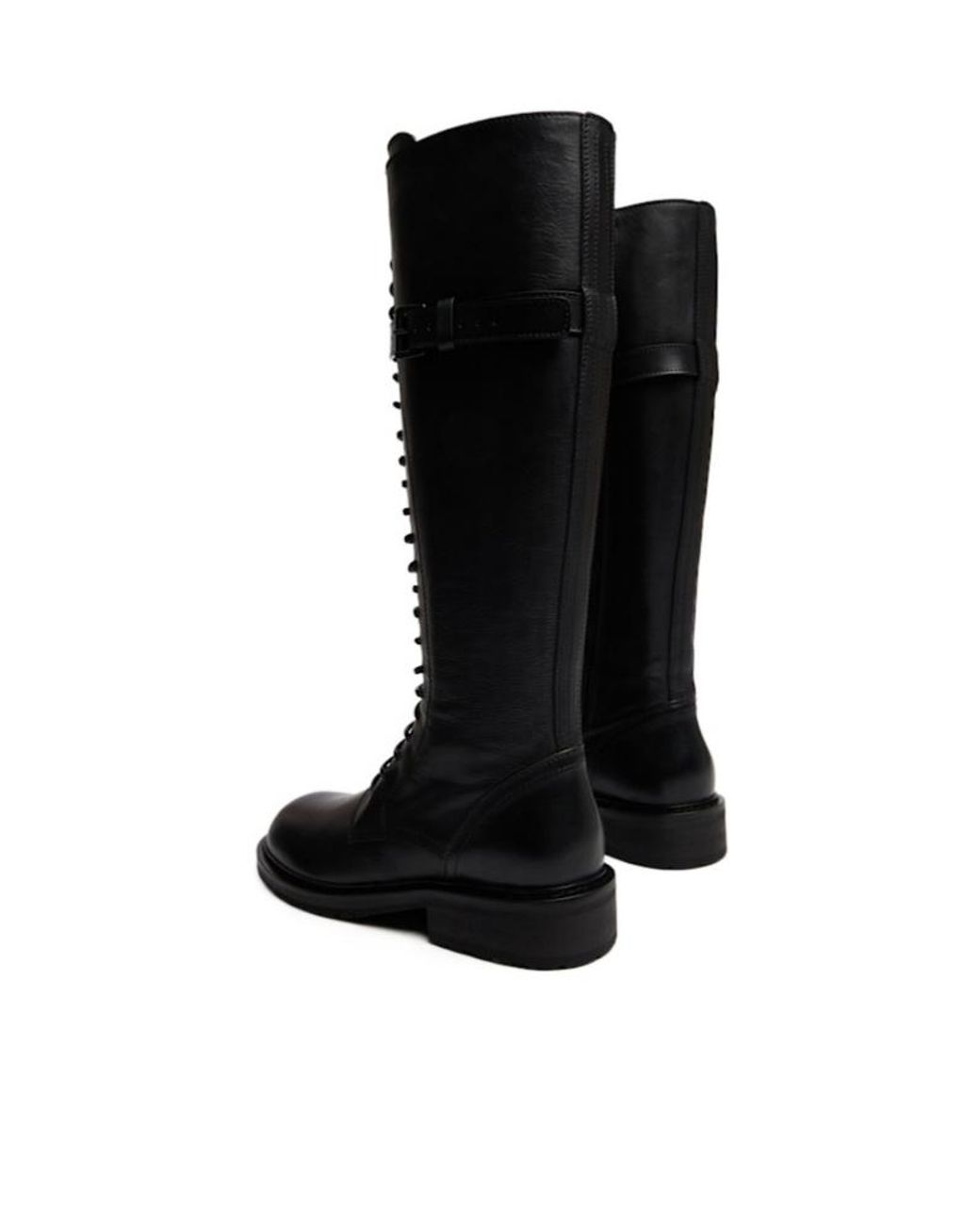Ann Demeulemeester Black Knee-High Boots With Buckle