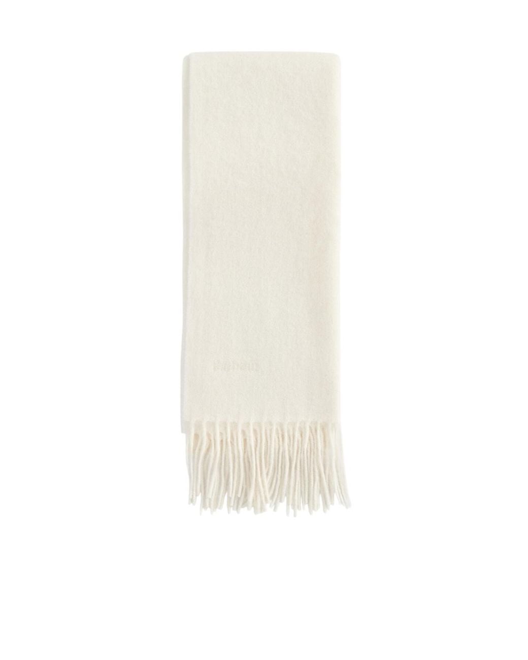 Barbour White Woven Fringed Scarf