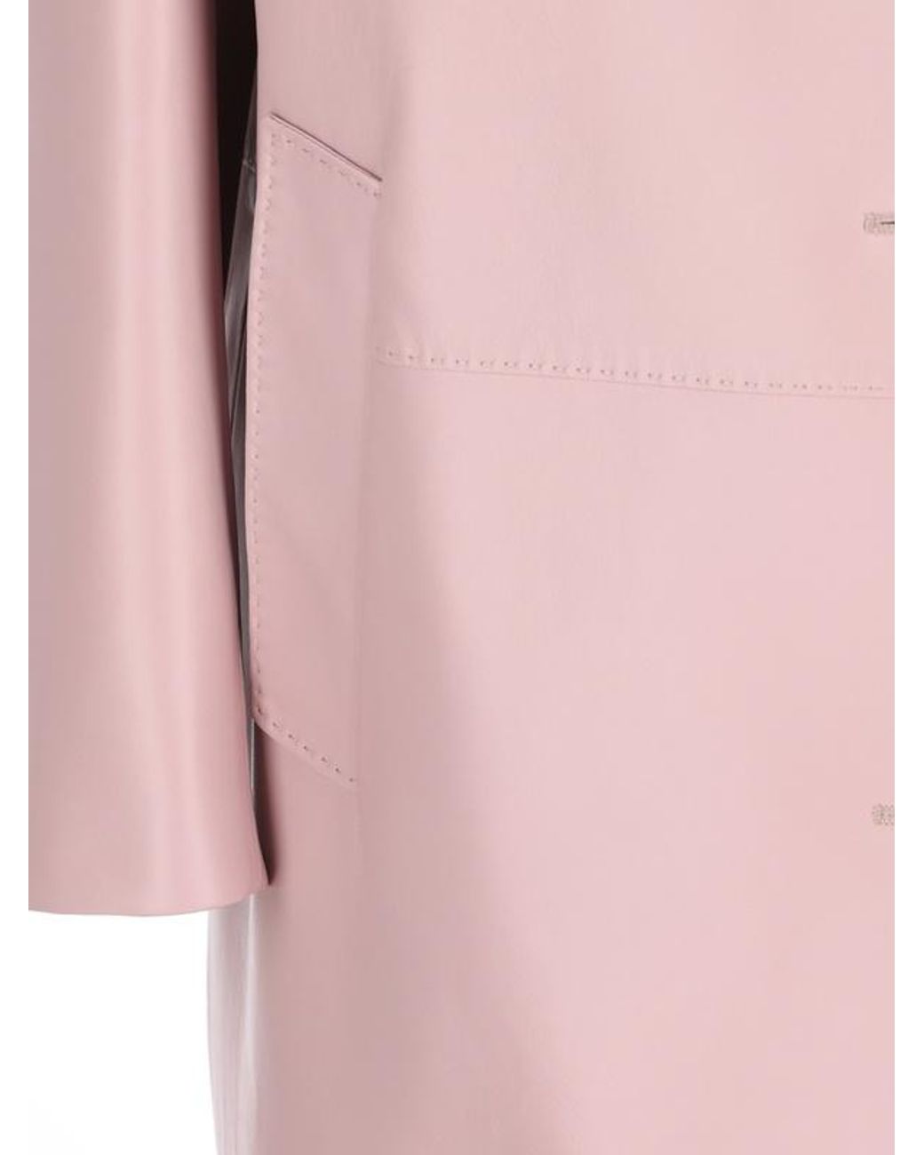 Prada Pink Nappa Leather Coat