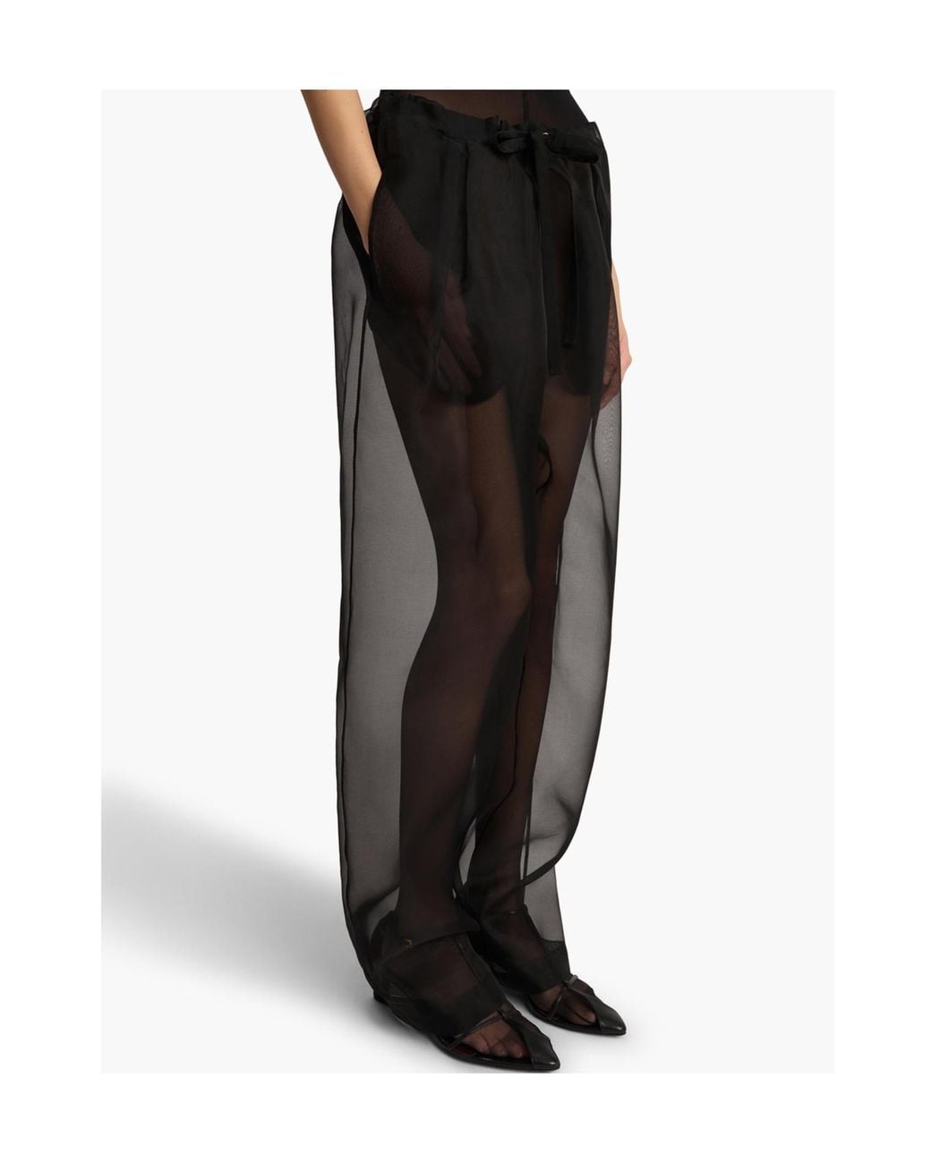 Khaite Gray Trenton Silk Pants