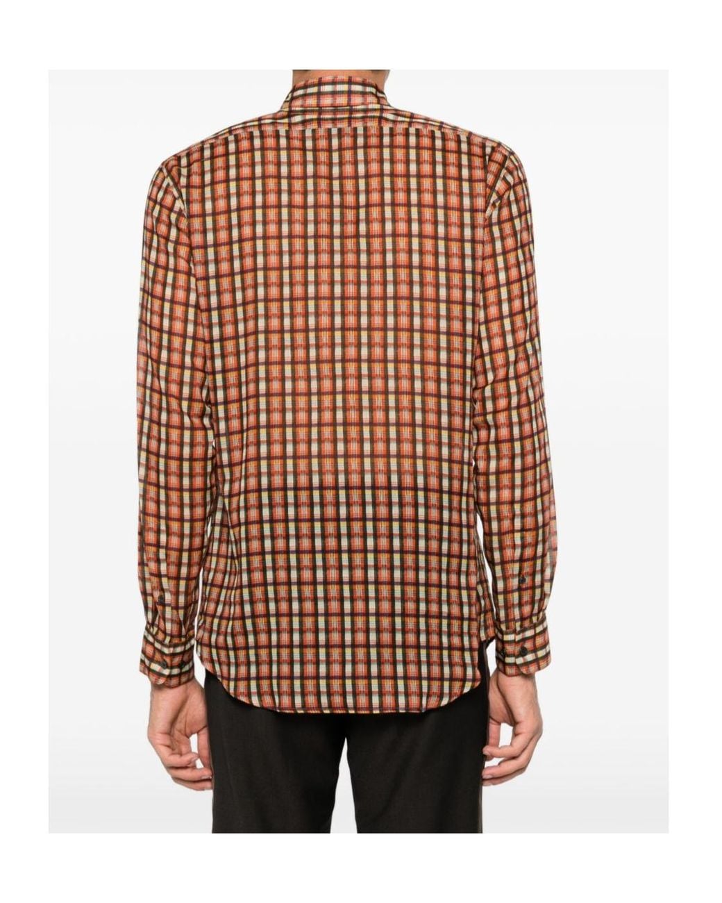 Dries Van Noten Brown Classic Plaid-Print Shirt for men