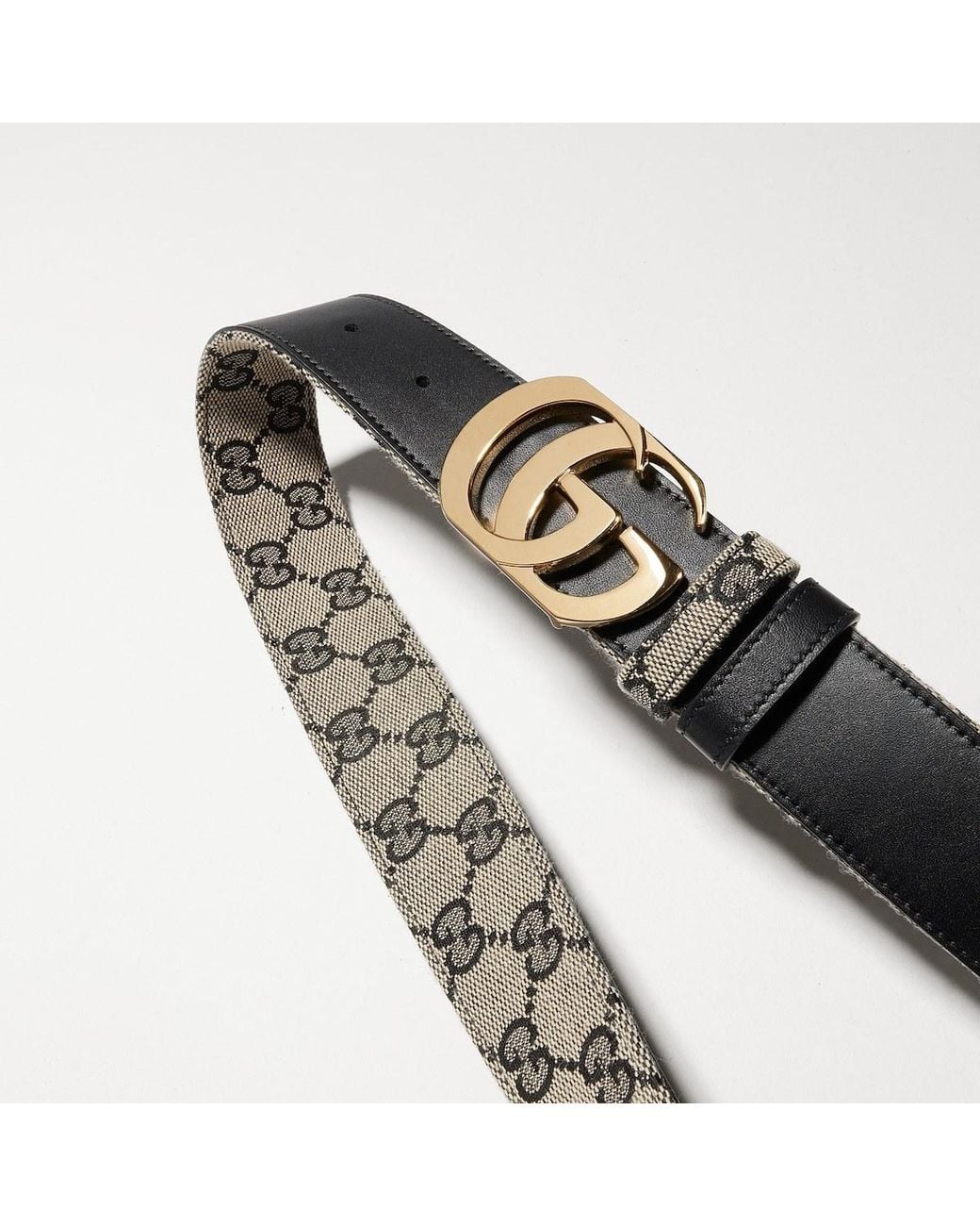 Gucci White Reversible Cut Gg Marmont Belt