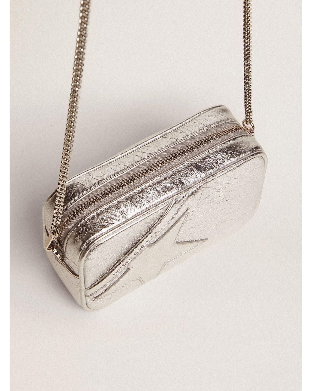 Golden Goose Deluxe Brand Natural Metallic Star Patch Crossbody Bag