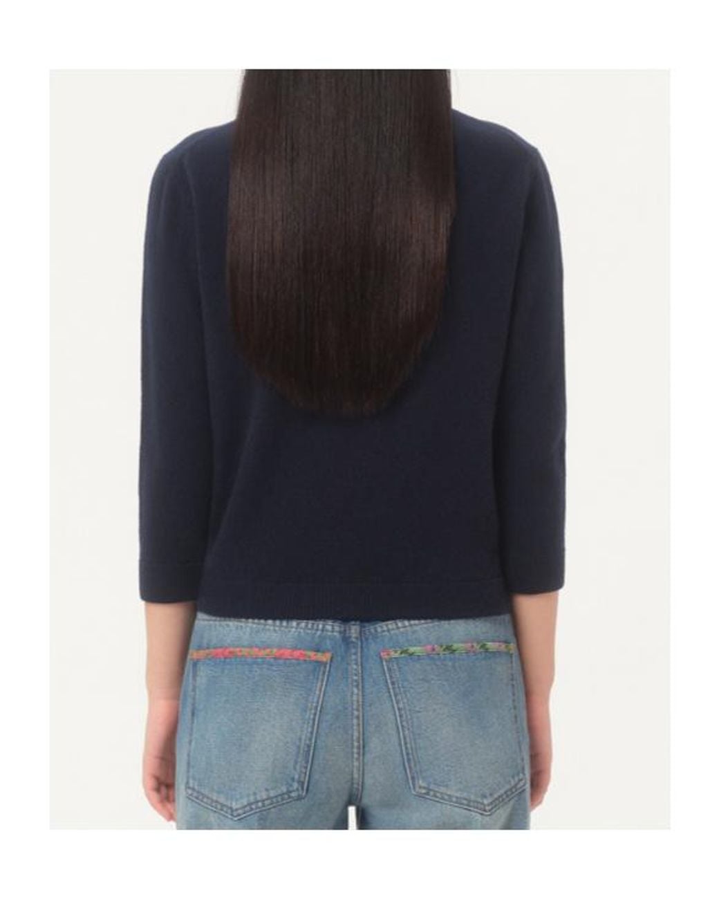 Valentino Blue Bow Detailed Button-Up Cardigan