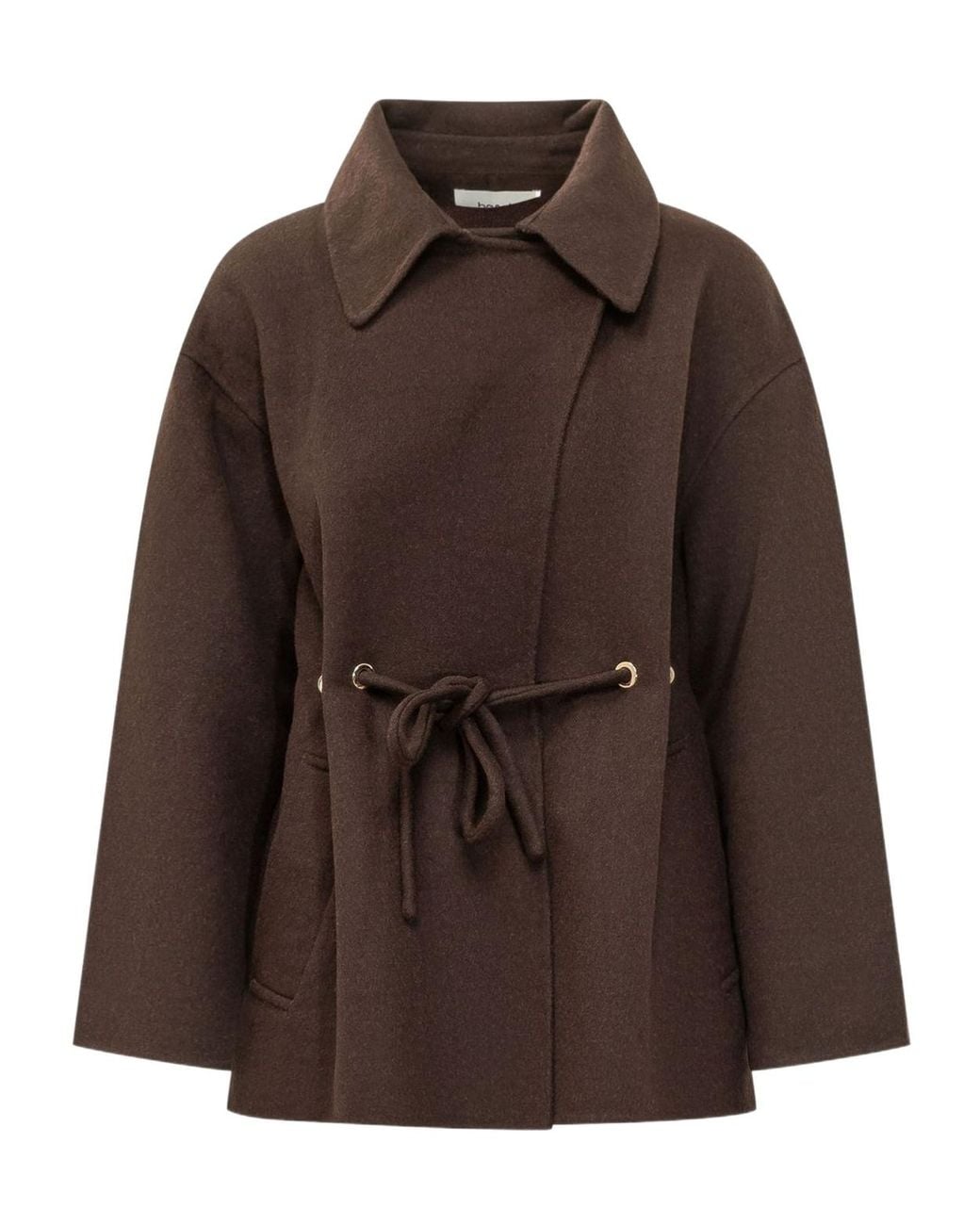 Ba&sh Brown Kam Belted Short Coat