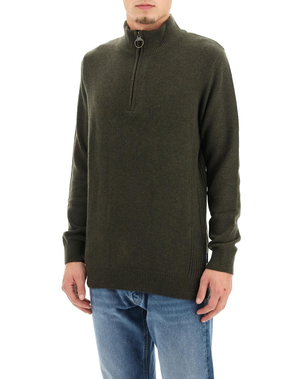 Barbour Green Long-Sleeved Sweater for men