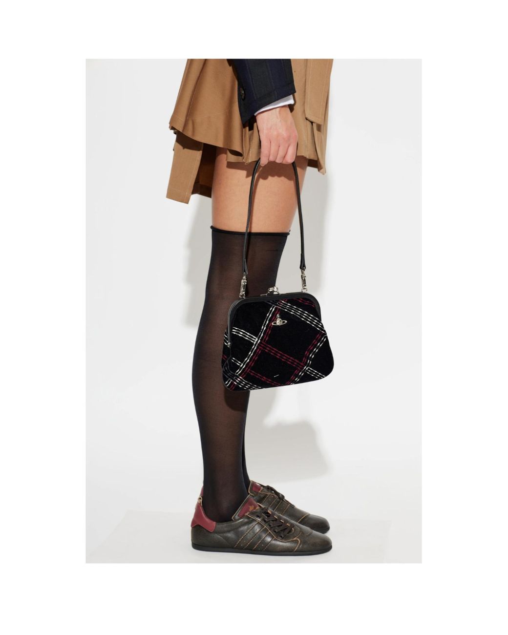 Vivienne Westwood Black Vivienne Checked Shoulder Bag