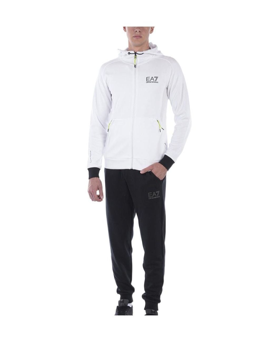 EA7 White Zip-Up Sweatshirt And Pants Set Of Two for men