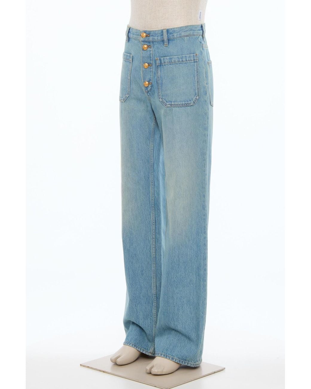 Valentino Blue Button Detailed Regular Fit Jeans for men