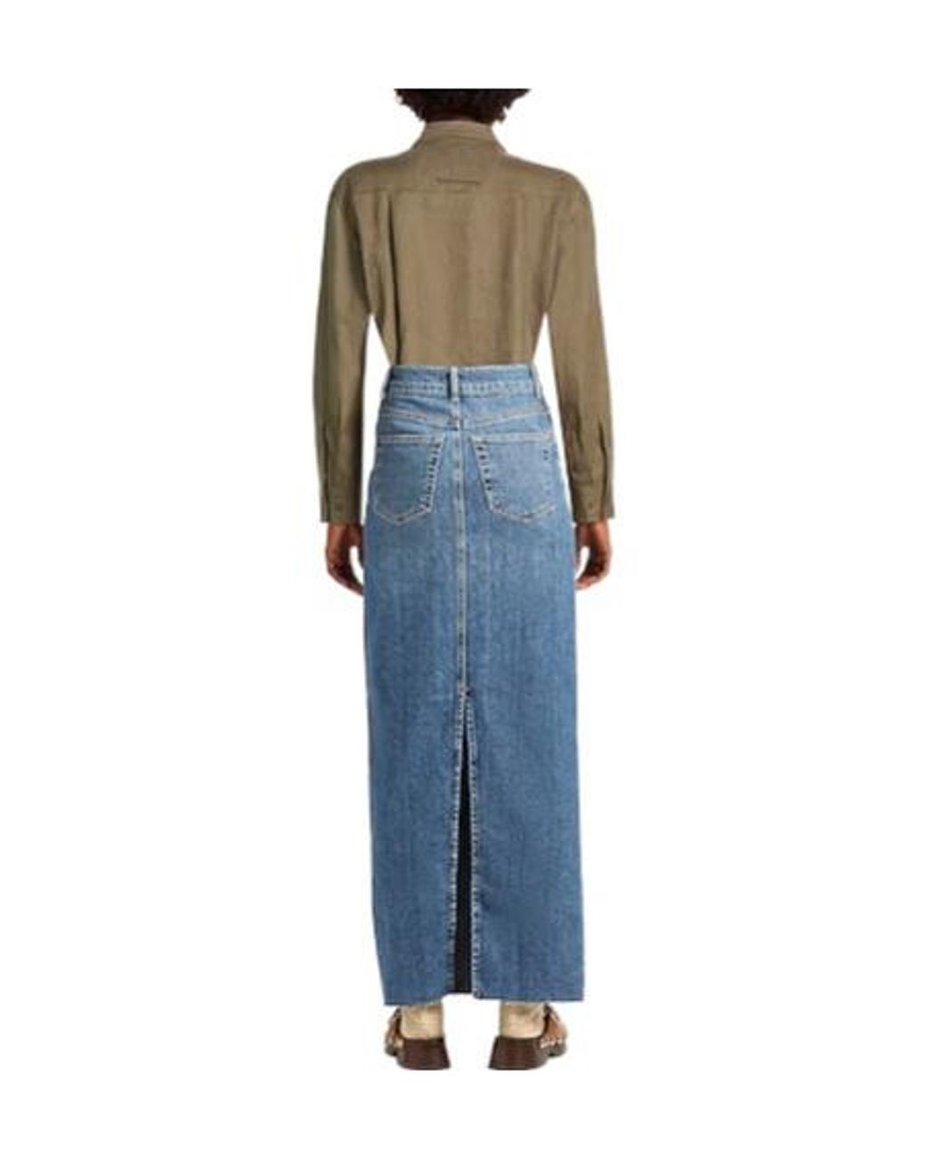 MAX&Co. Green Solid Color Long Sleeve Linen Shirt