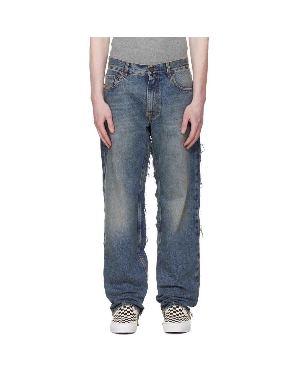 Vetements Blue Cut-Up Back Jeans for men