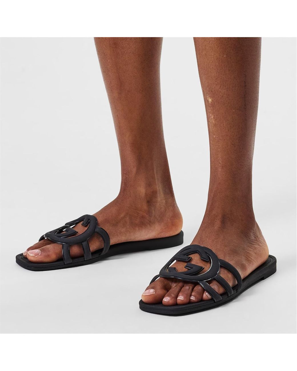 Gucci Black Logo Slippers