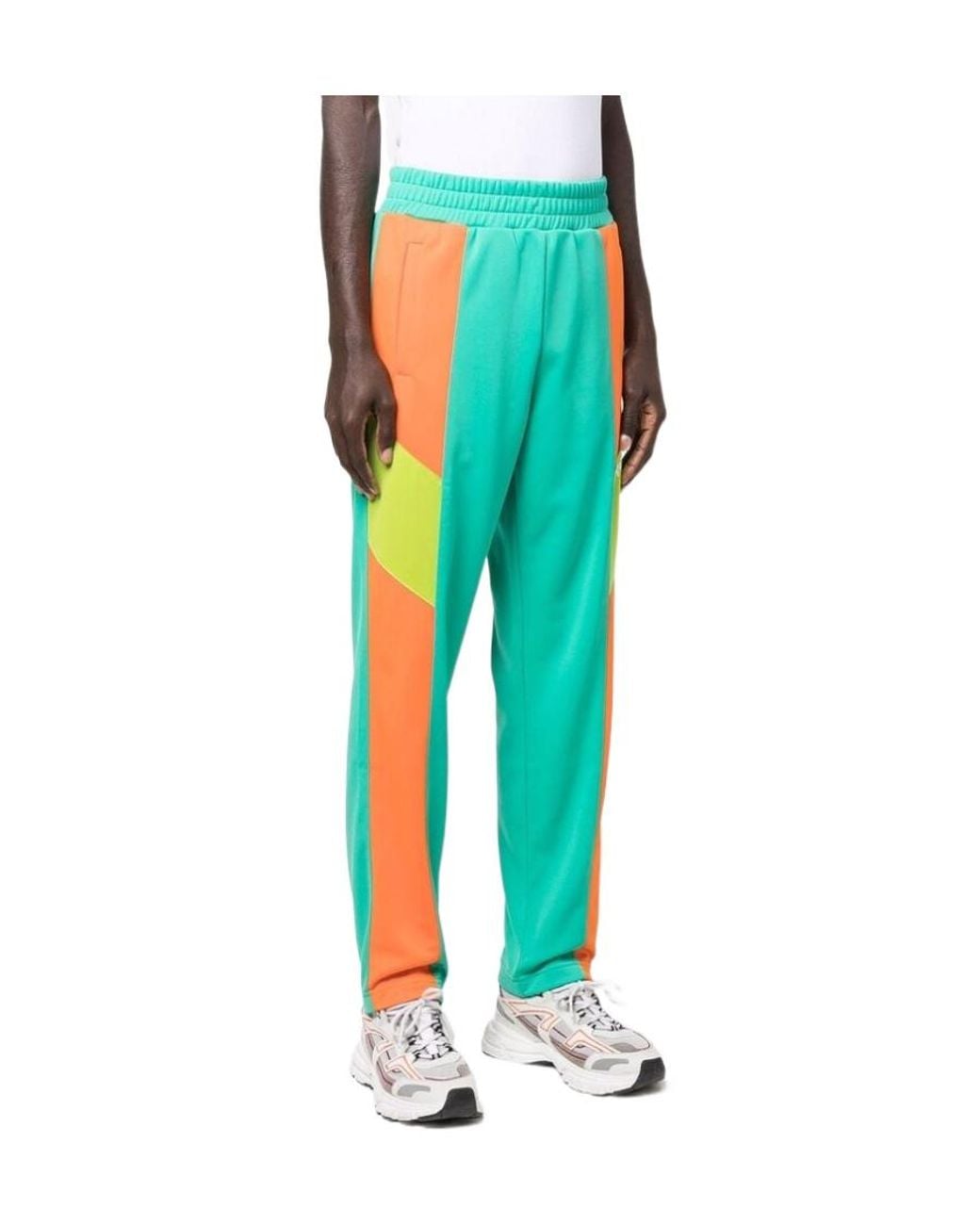 Palm Angels Blue V Colorblock Track Pants Forest W for men