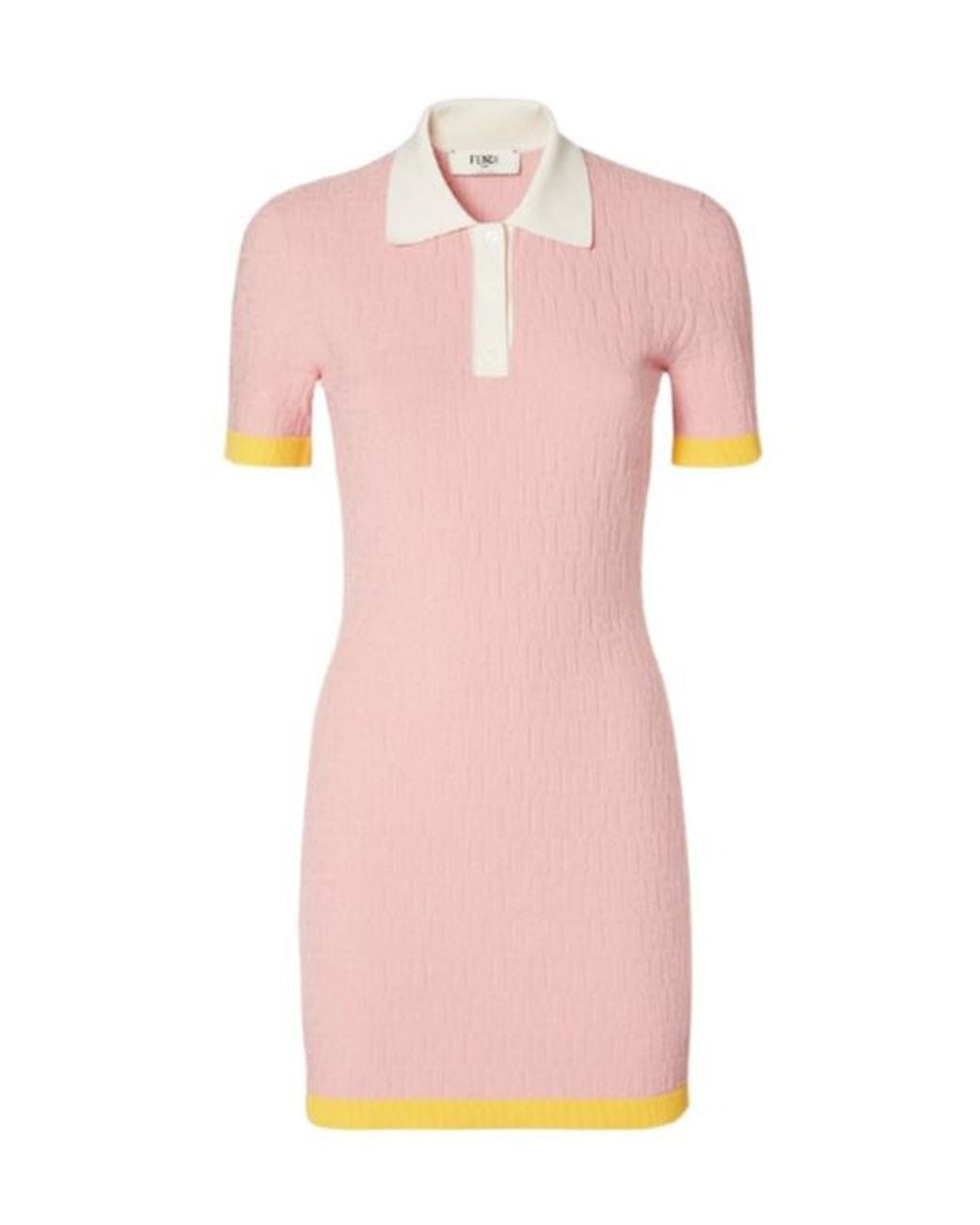 Fendi Pink Allover Ff Motif Short Sleeved Mini Dress