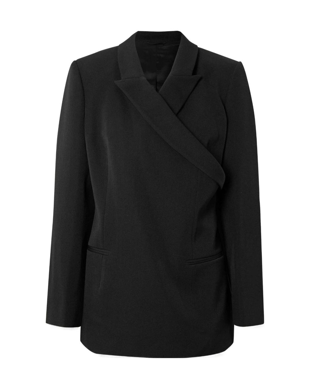 Calvin Klein Black Mia Asymmetric Wool Blazer