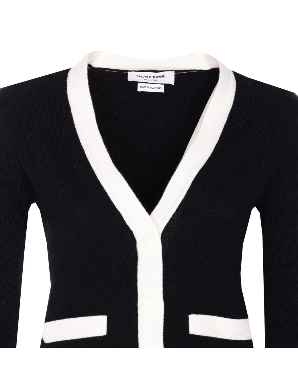 Thom Browne Blue V-Neck Knitted Cardigan