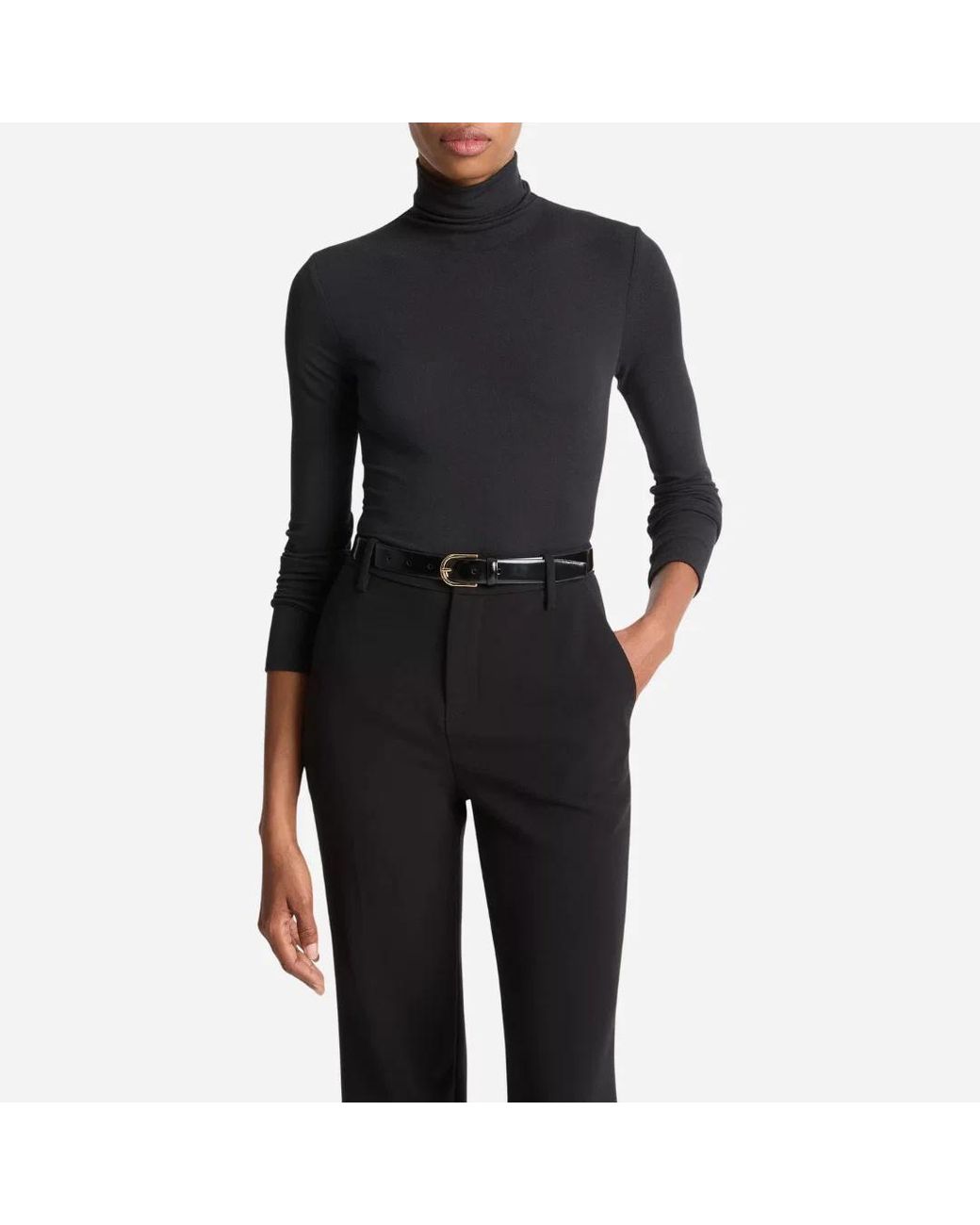 Vince Black Stretch Turtleneck Sweater