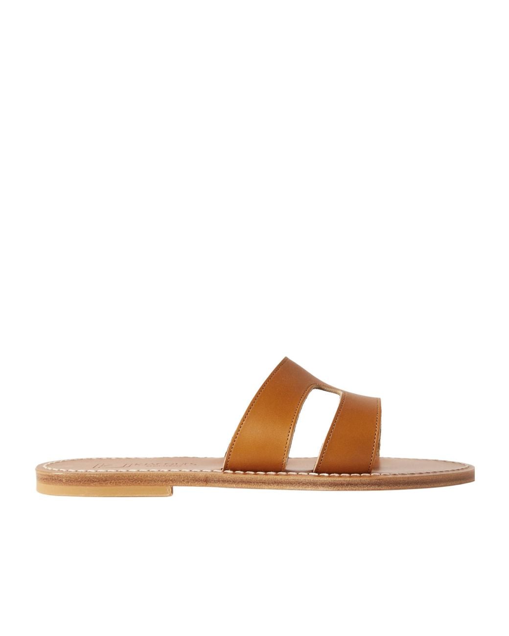 K. Jacques Brown Handmade Leather Slides