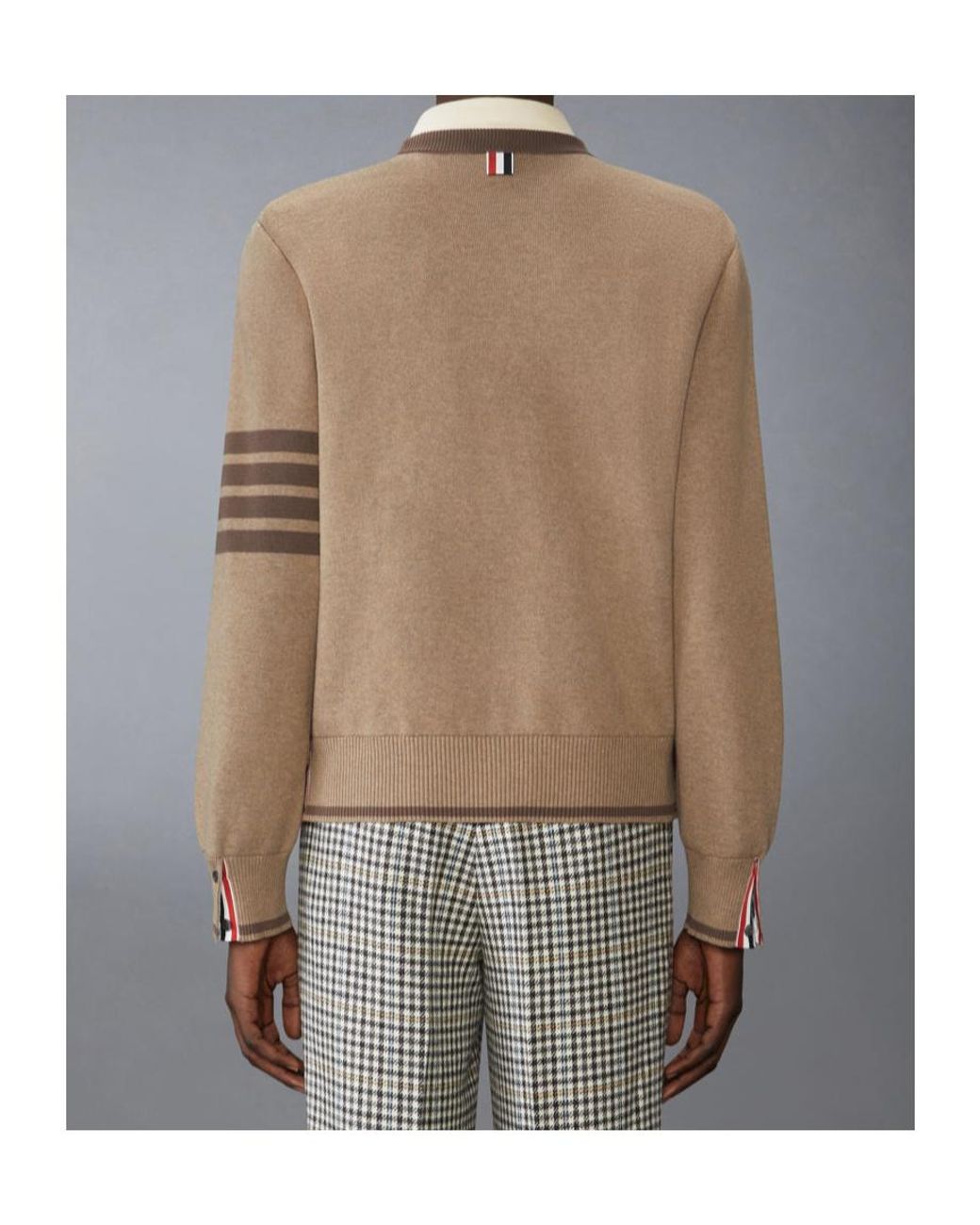 Thom Browne Brown 4-Bar Stripe Detailed Knitted Jumper for men