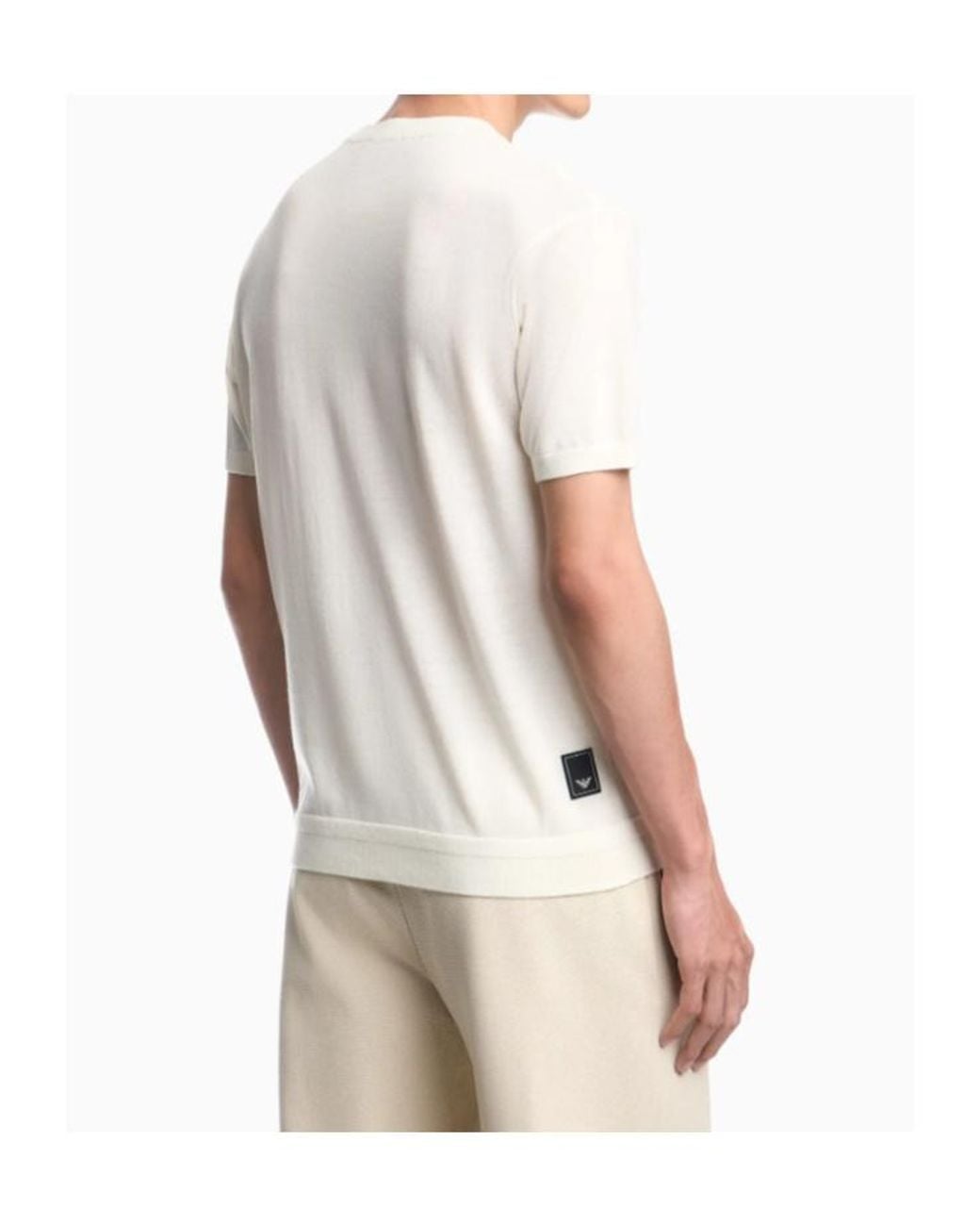 Emporio Armani White Short-Sleeved Sweater for men