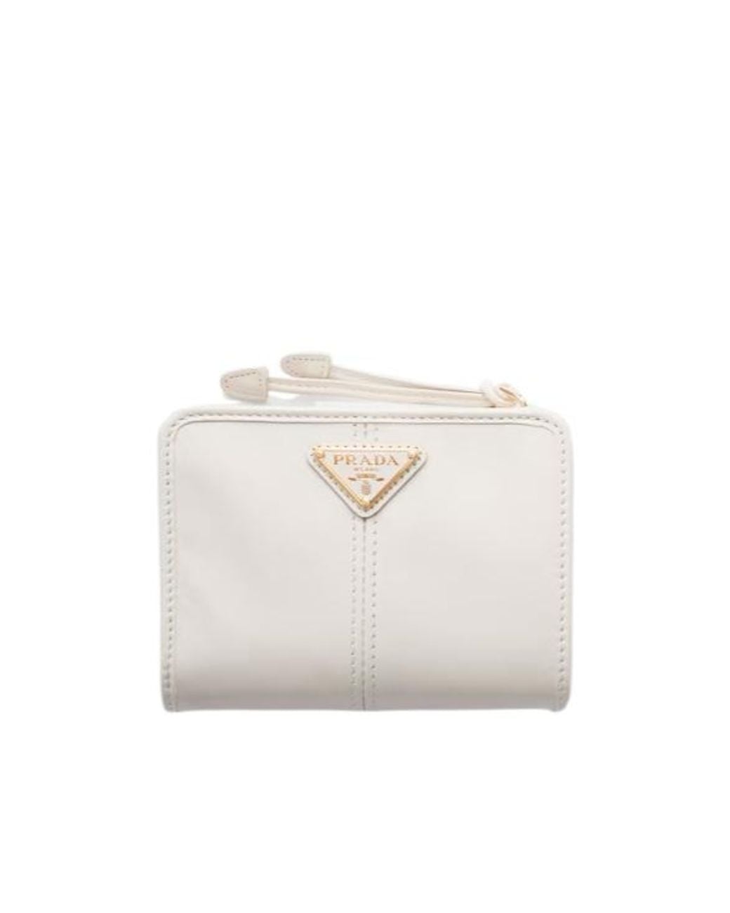 Prada White Small Leather Wallet
