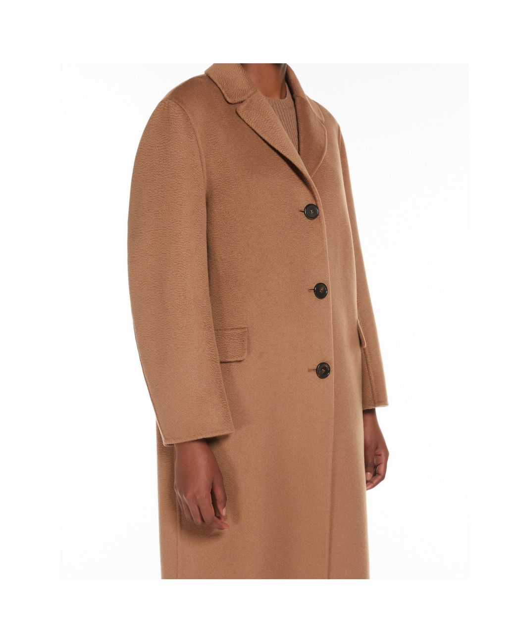 Max Mara Brown Wool Cashmere Medium Long Coat