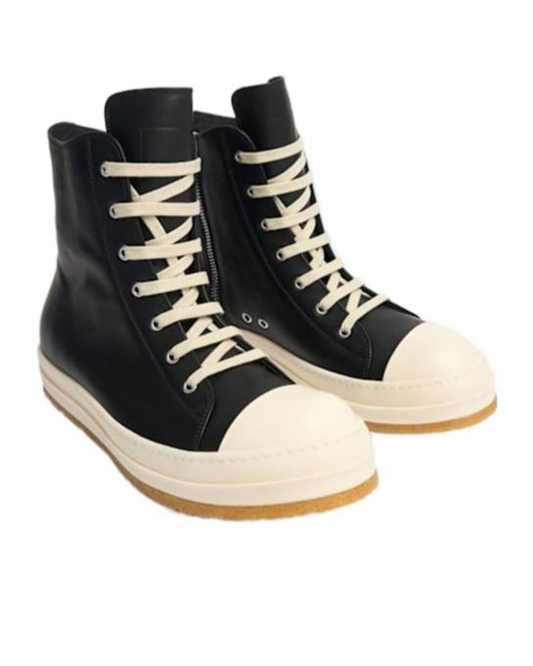 Rick Owens Black Creep Leather Sneakers for men
