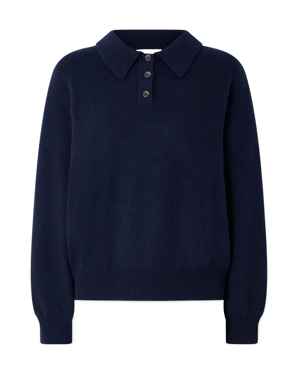 Lisa Yang Blue Etta Cashmere Polo Shirt