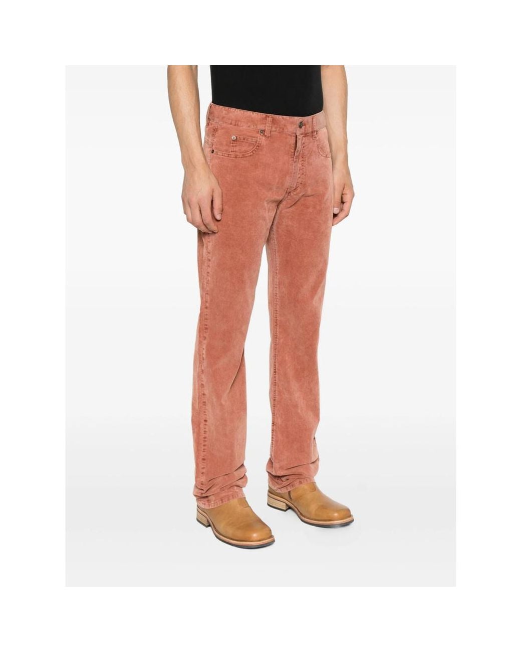 Isabel Marant Orange Logo Patch Straight-Leg Jeans for men