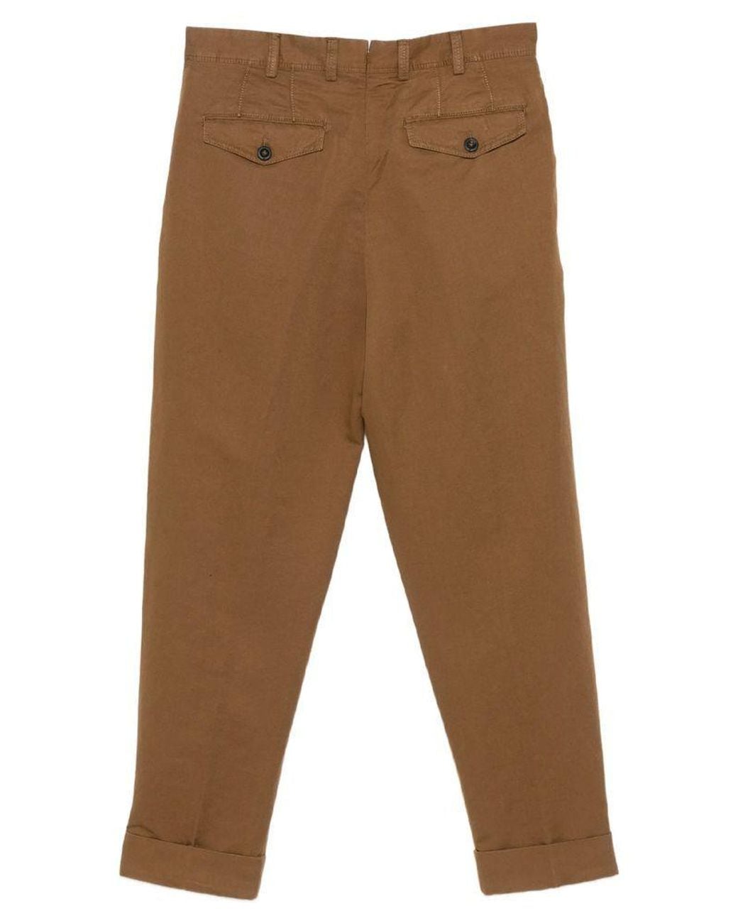 PT01 Brown Cuffed Trousers for men