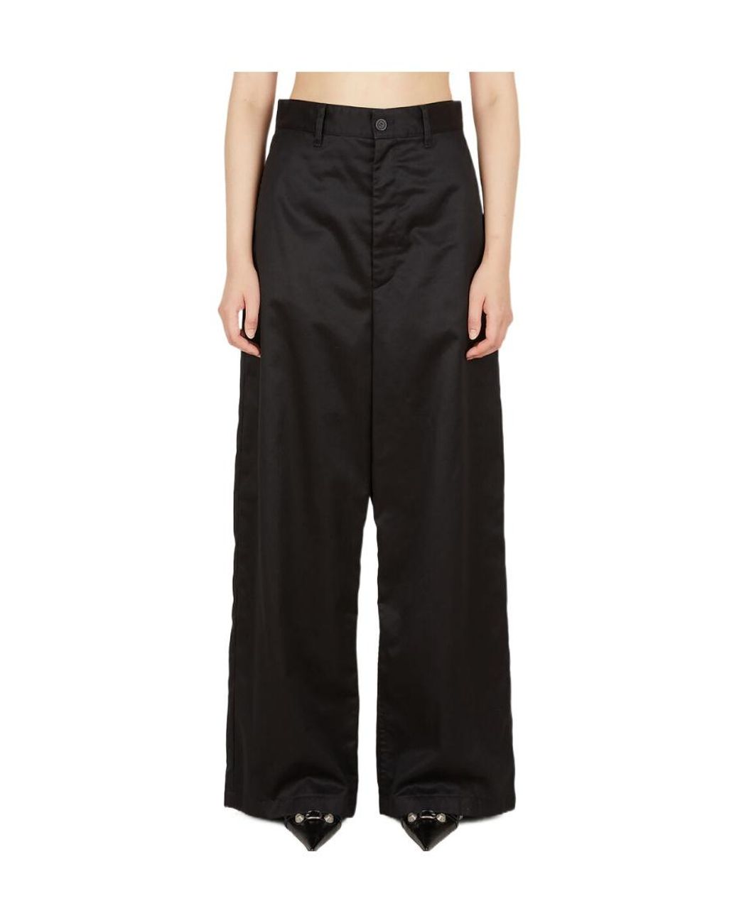 Balenciaga Black Drop-Crotch Wide-Leg Trousers