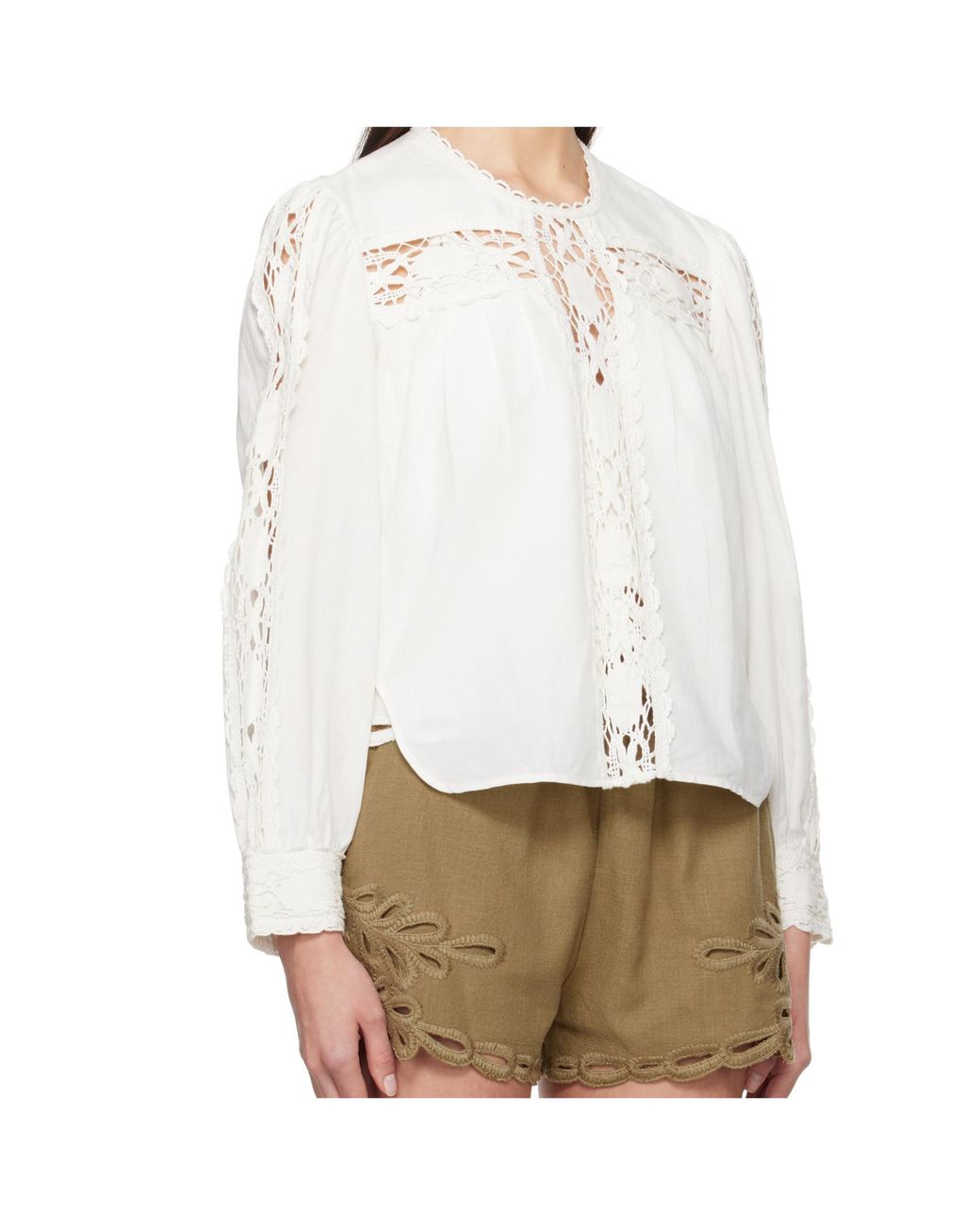 Isabel Marant White Shirt With Lace Detailing