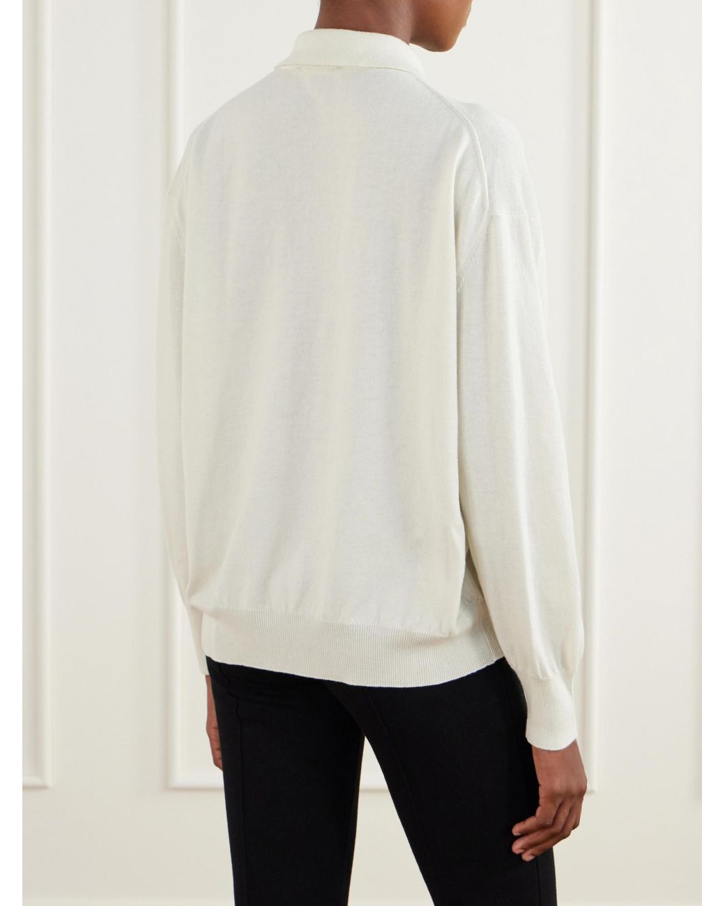 High Sport White Cotton And Wool-Blend Polo Shirt