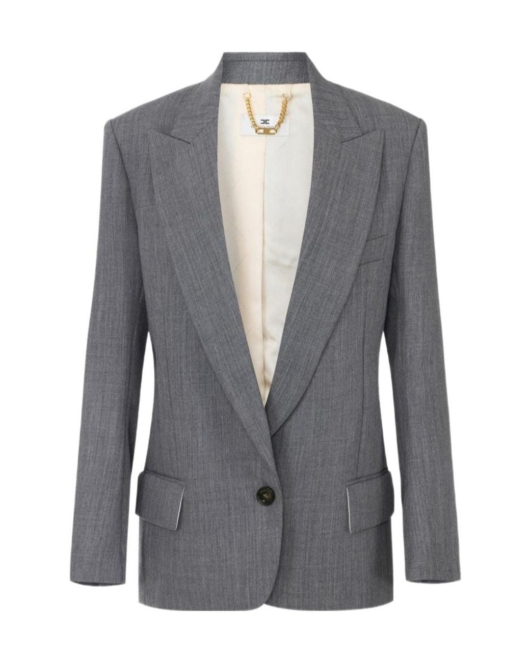 Elisabetta Franchi Blue Long-Sleeve Blazer