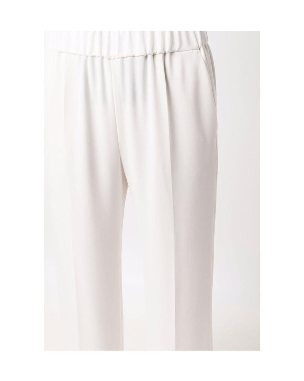 Alberto Biani White High-Waist Wide-Leg Trousers