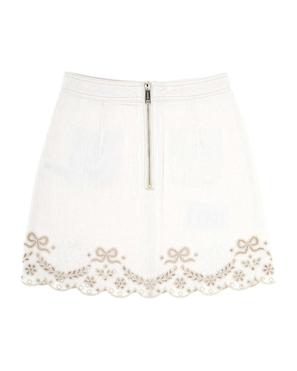 Self-Portrait White Zippered Skirt