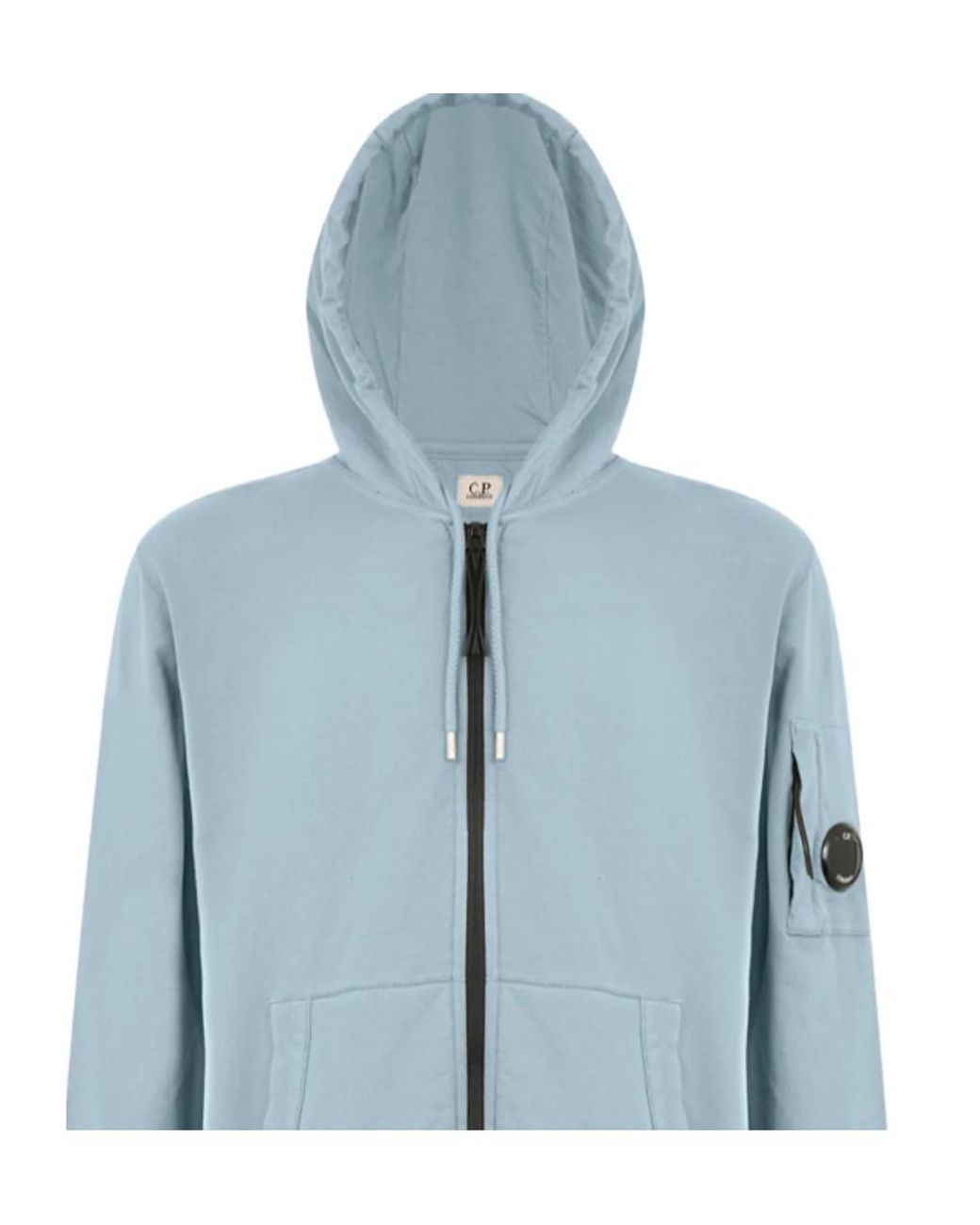 C P Company Blue Goggle Zip Hoodie for men